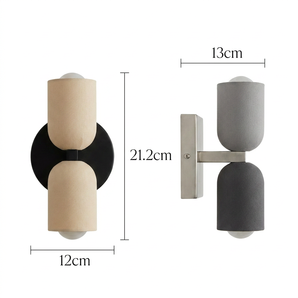 Modern Cylinder Wall Sconce with Dual Globes