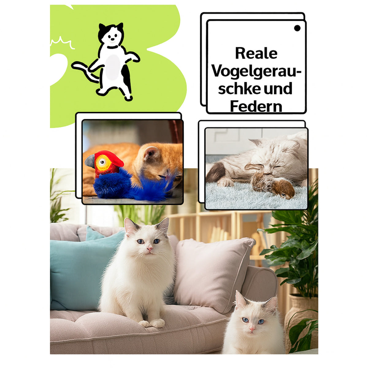 Interactive Bird Cat Toy With Realistic Sounds For Indoor Hunting Fun - Image 3
