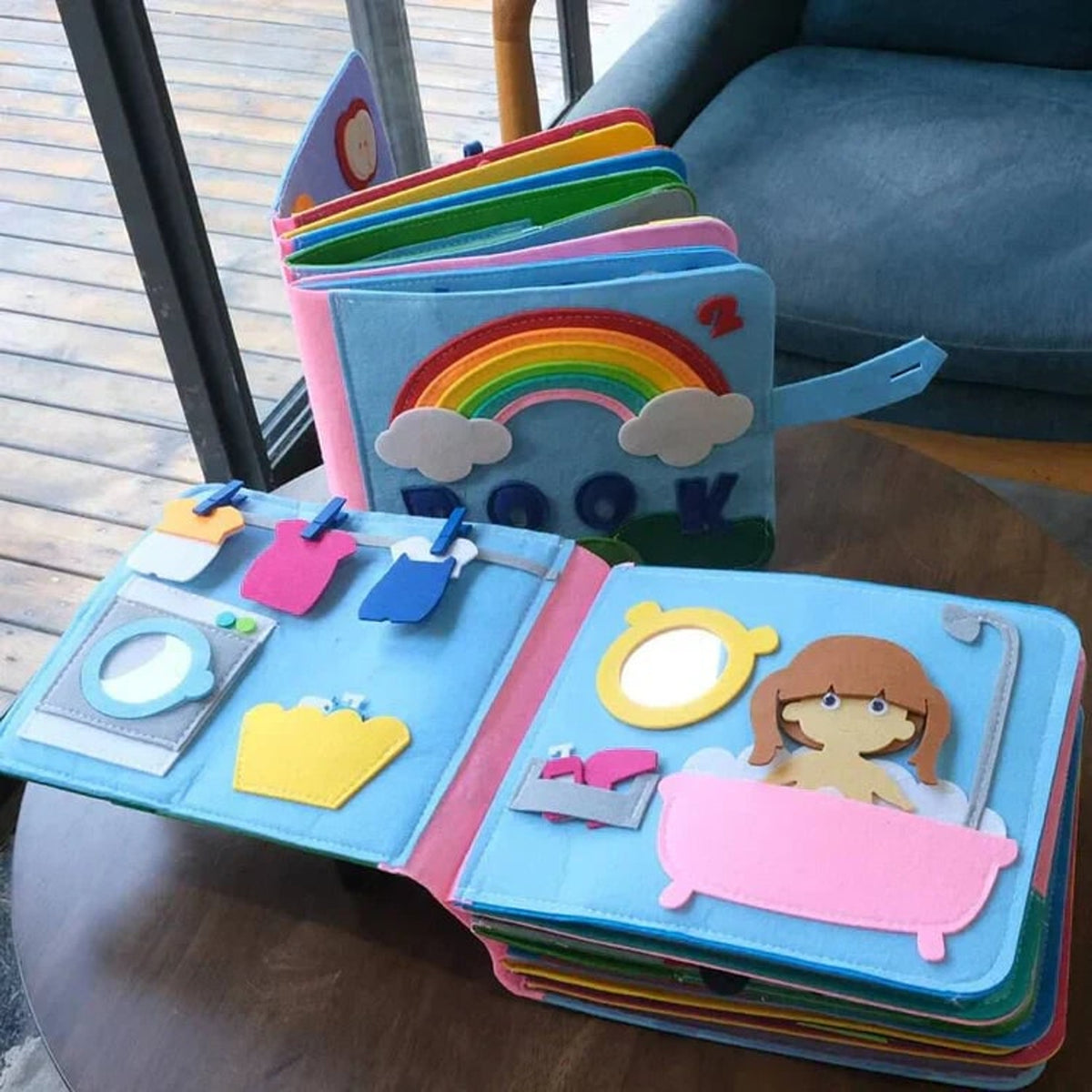 Interactive Montessori Felt Book For Kids With 16 Stories And Activities - Image 2