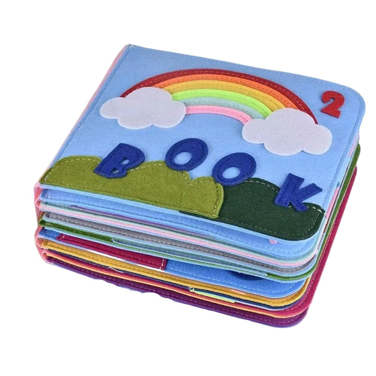 Interactive Montessori Felt Book For Kids With 16 Stories And Activities - Image 1