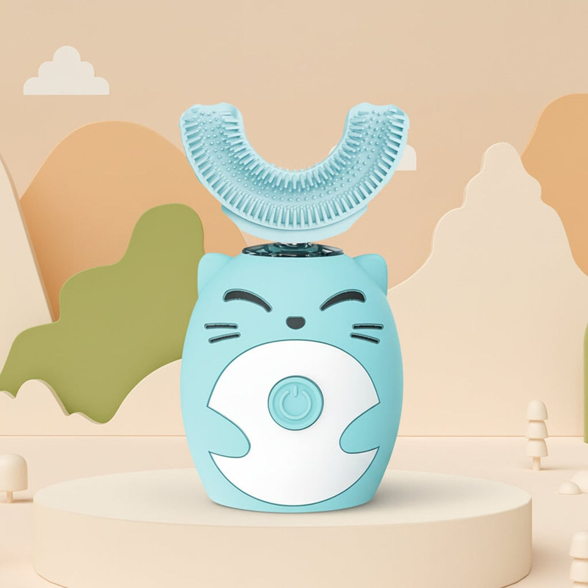 Kids Electric Toothbrush With Soft Silicone U-Shape Head For Easy Sonic Deep Cleaning - Image 1