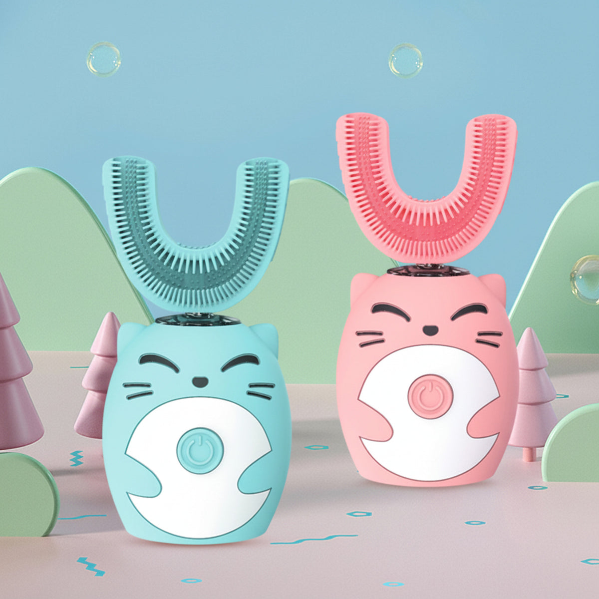 Kids Electric Toothbrush With Soft Silicone U-Shape Head For Easy Sonic Deep Cleaning - Image 2