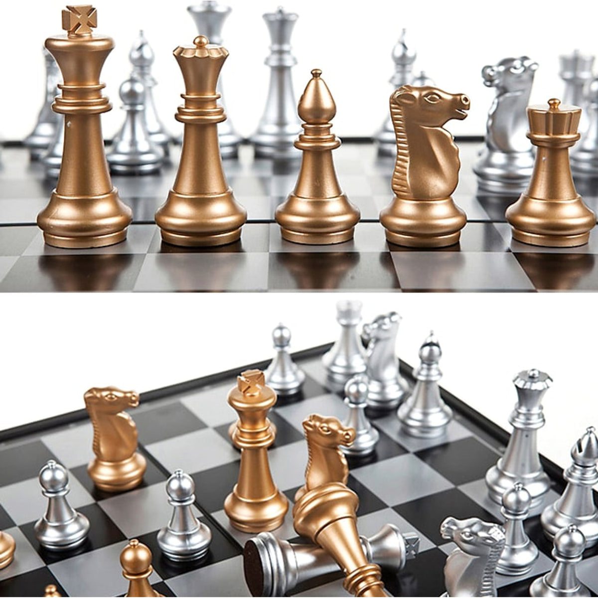 Magnetic Chess Set Folding Board With PVC Pieces For Elementary Students - Image 6