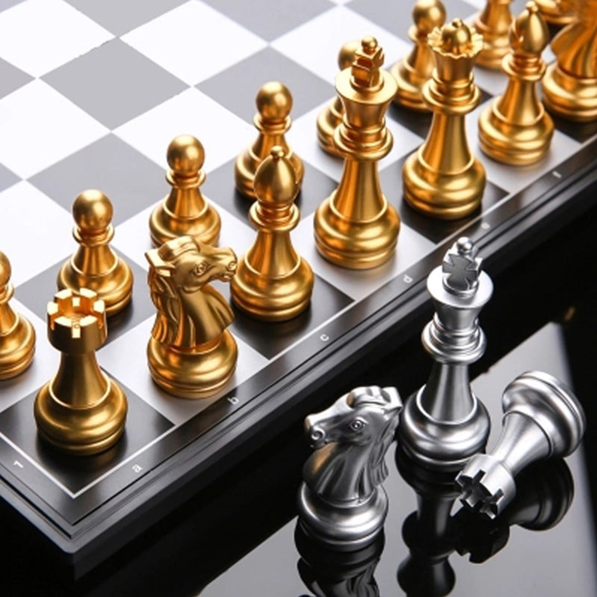 Magnetic Chess Set Folding Board With PVC Pieces For Elementary Students - Image 5