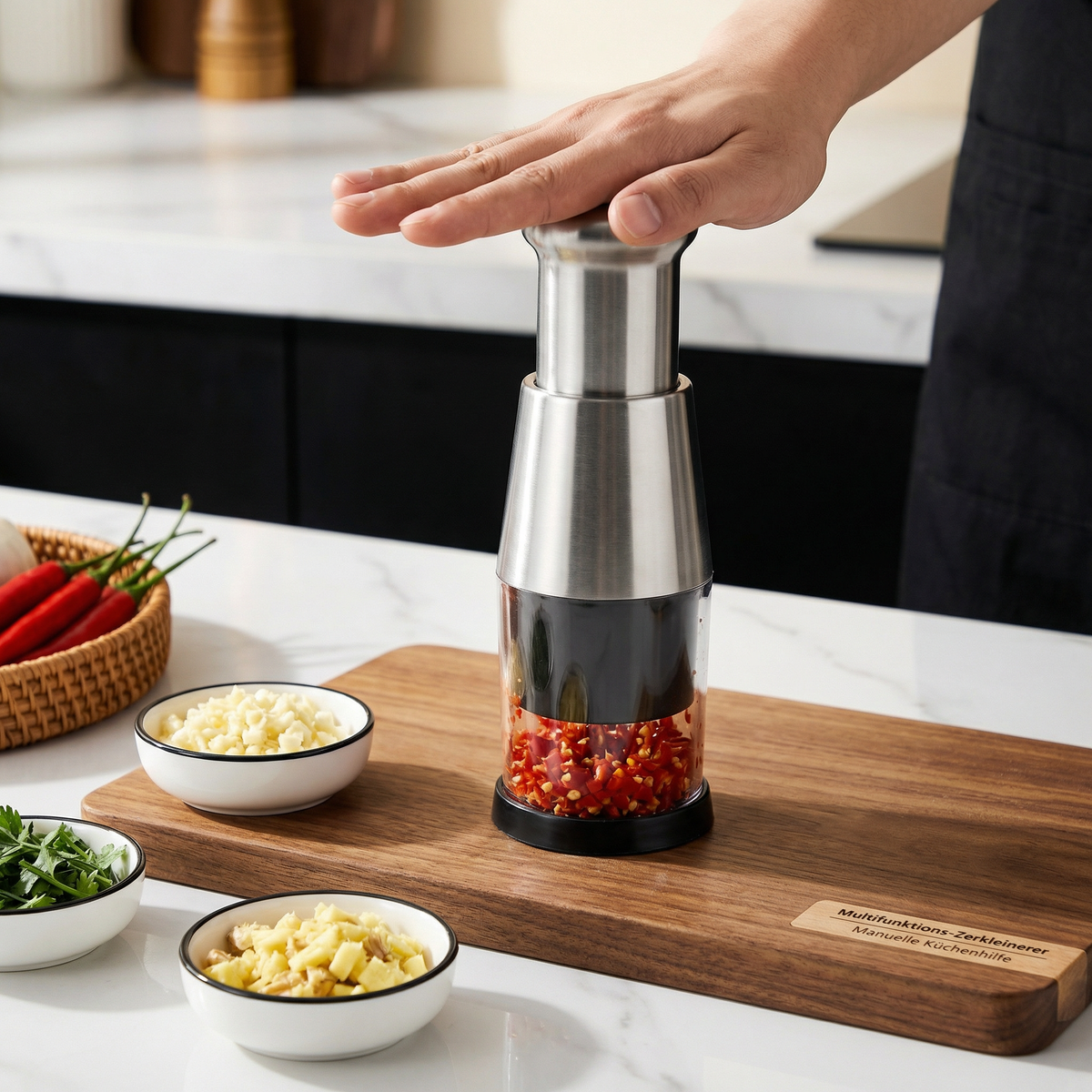Manual Food Chopper For Onions Garlic Vegetables And Herbs - Image 1