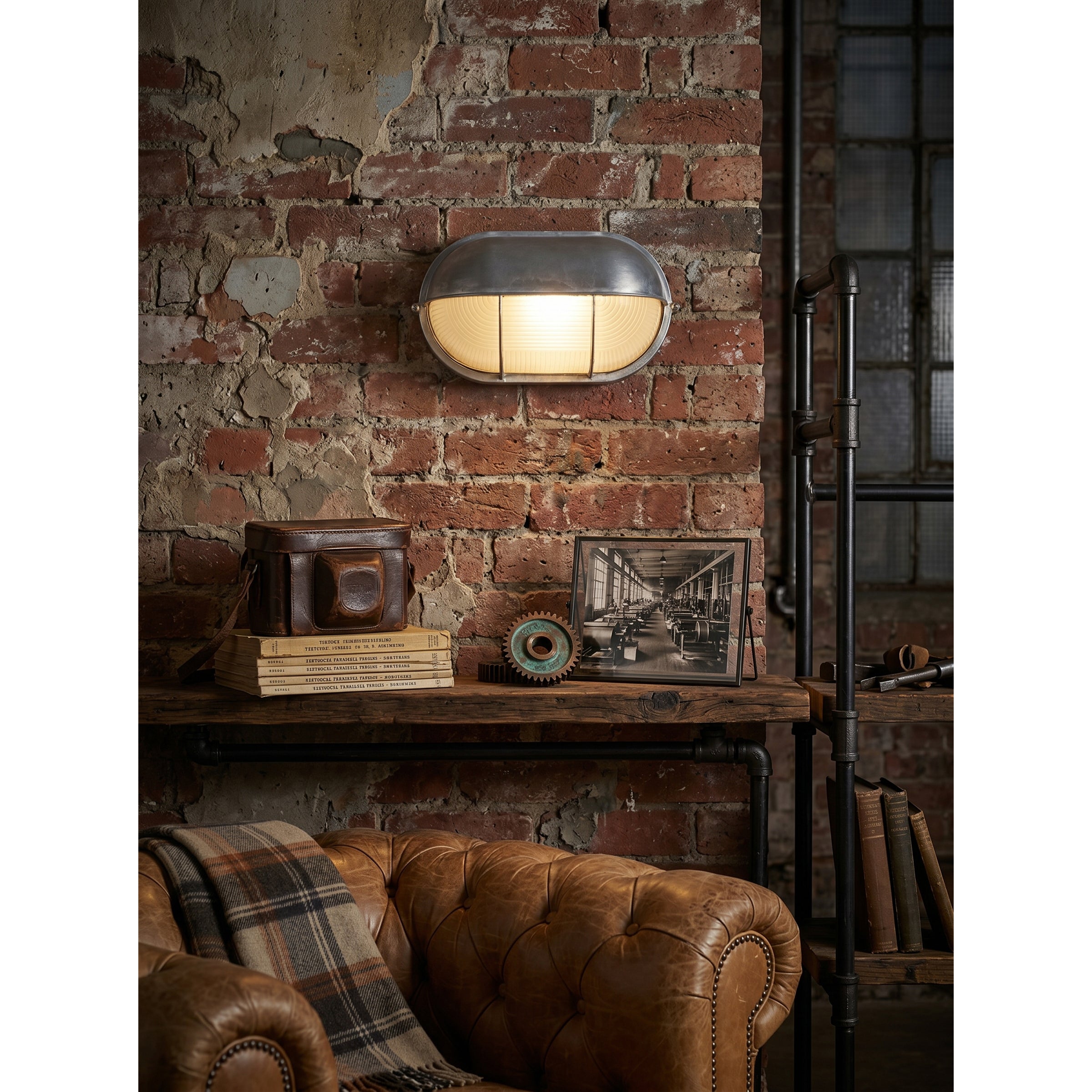 Marine Aluminum Wall Sconce with Opaque Glass