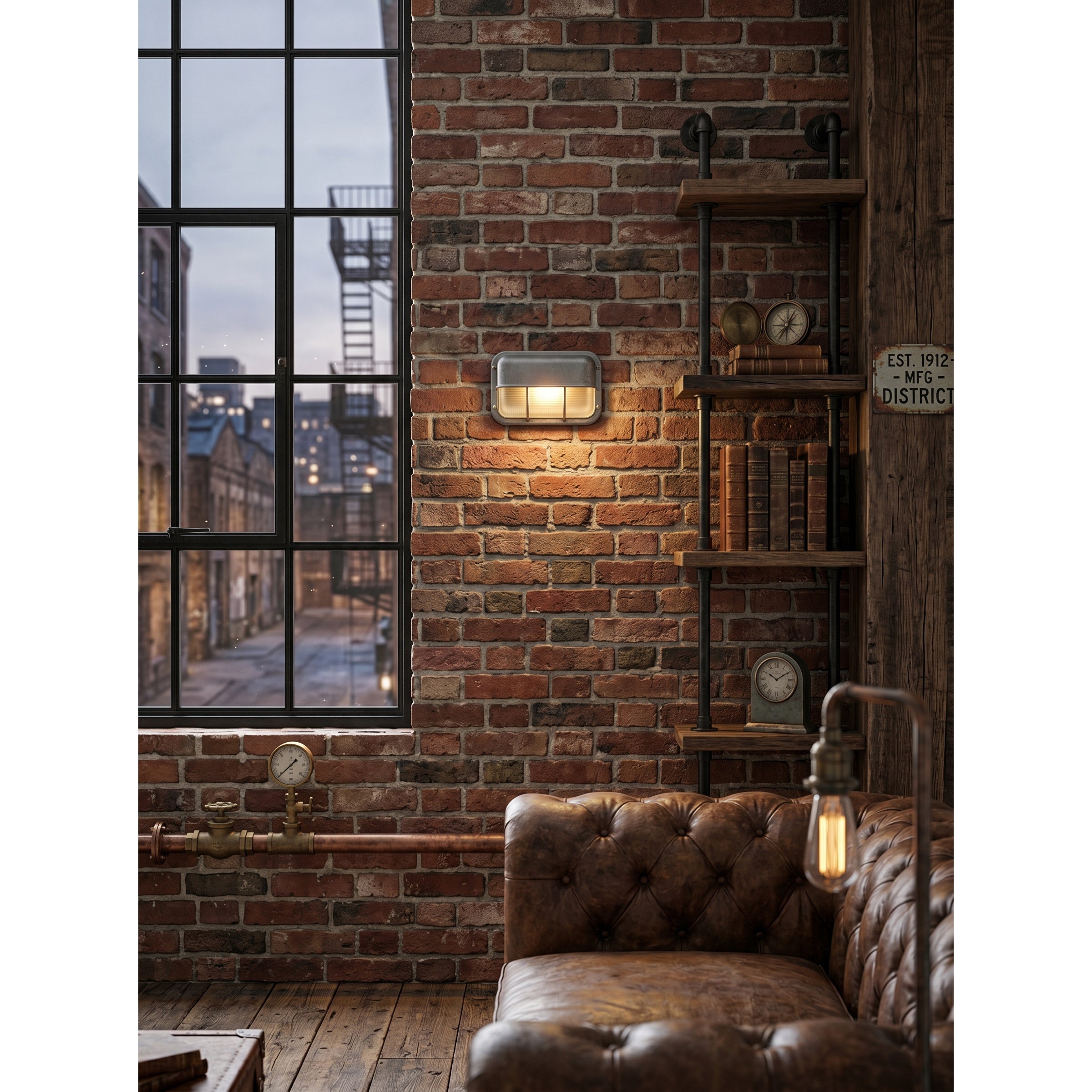 Marine Aluminum Wall Sconce with Opaque Glass