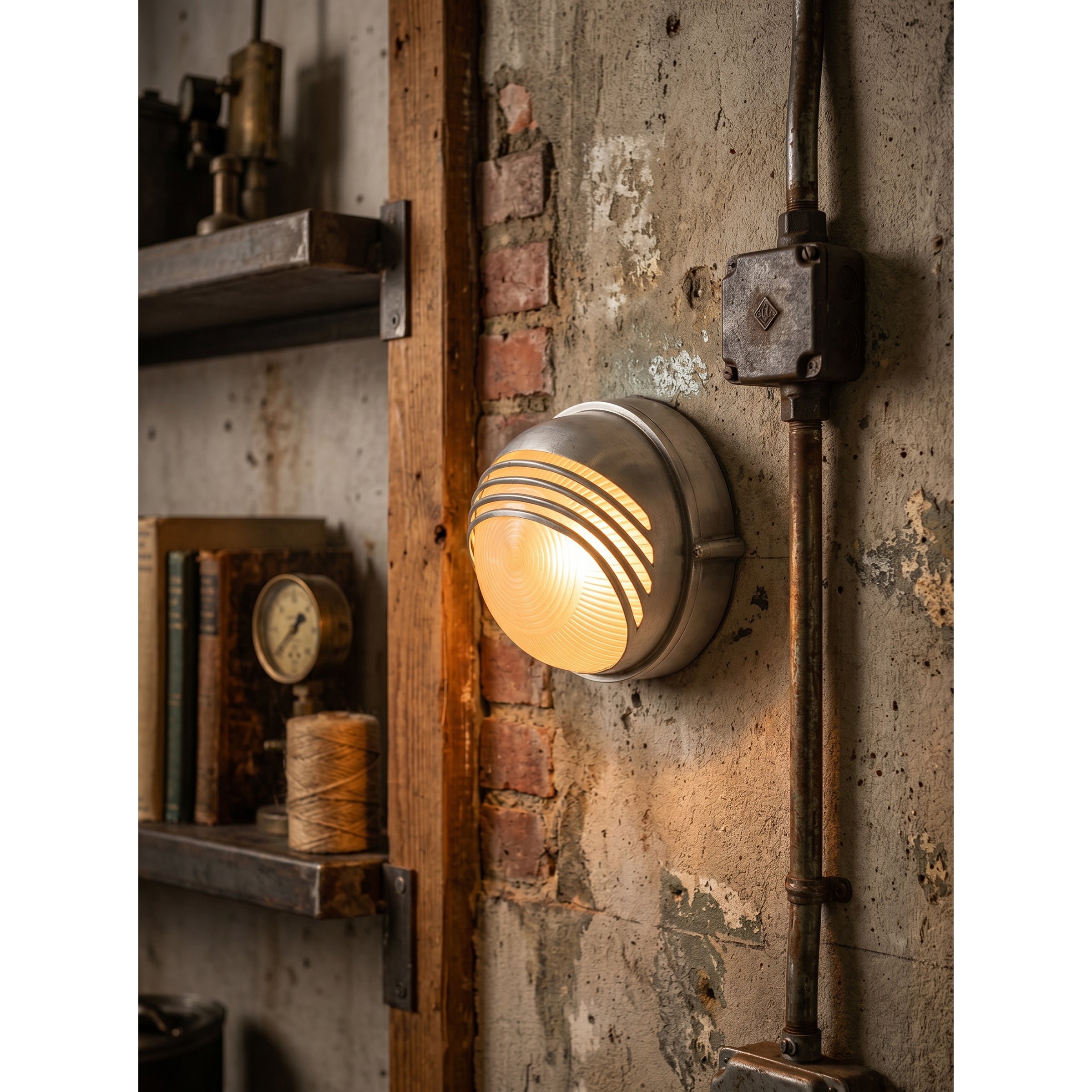 Marine Aluminum Wall Sconce with Opaque Glass