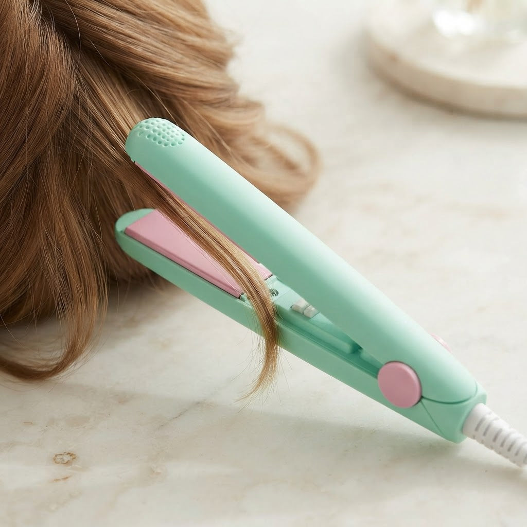 Mini Hair Straightener And Curling Iron 3-in-1 Professional Flat Iron With Tourmaline Ceramic Plates - Image 1