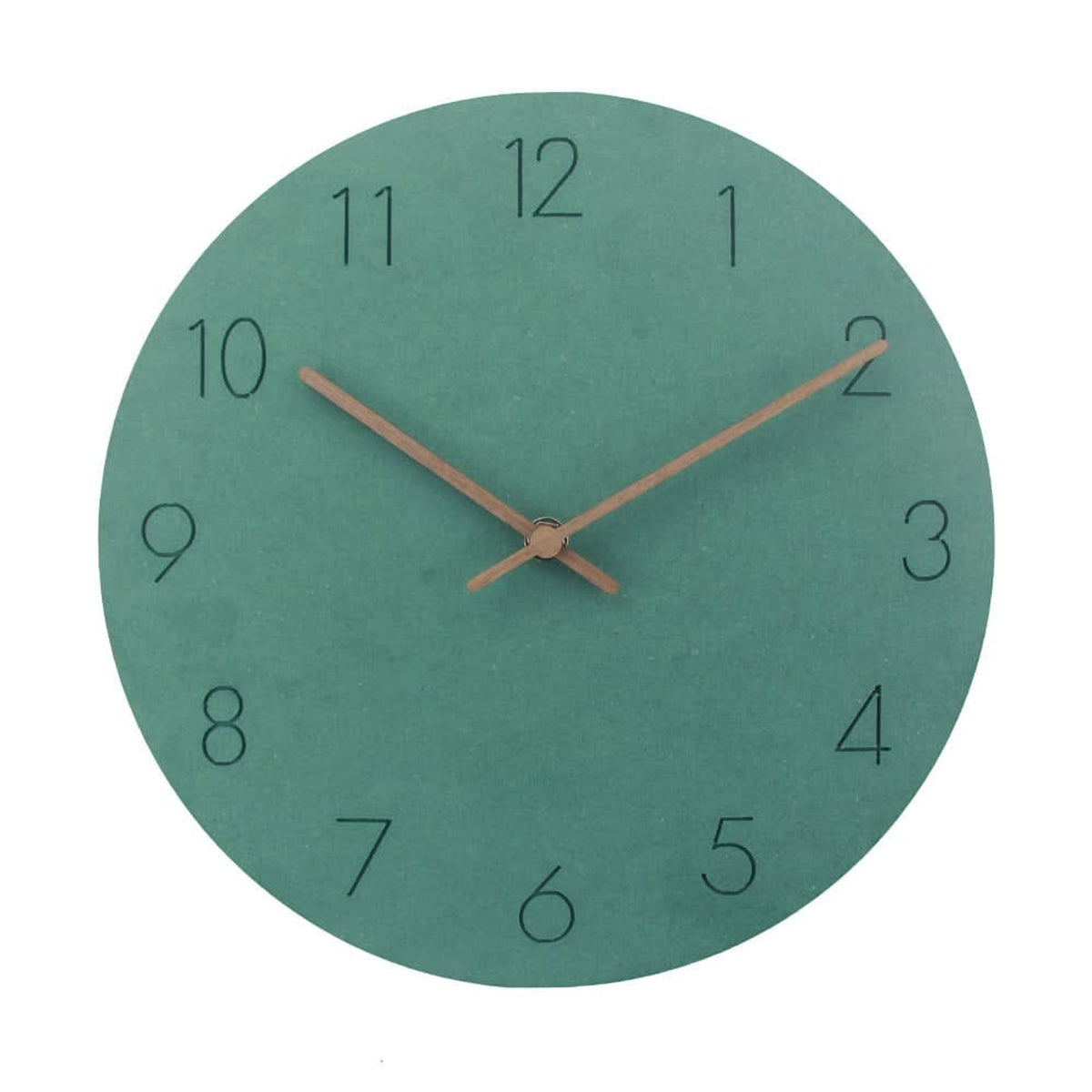 Modern Silent Round Mdf Wall Clock With Wood Hands - Image 4