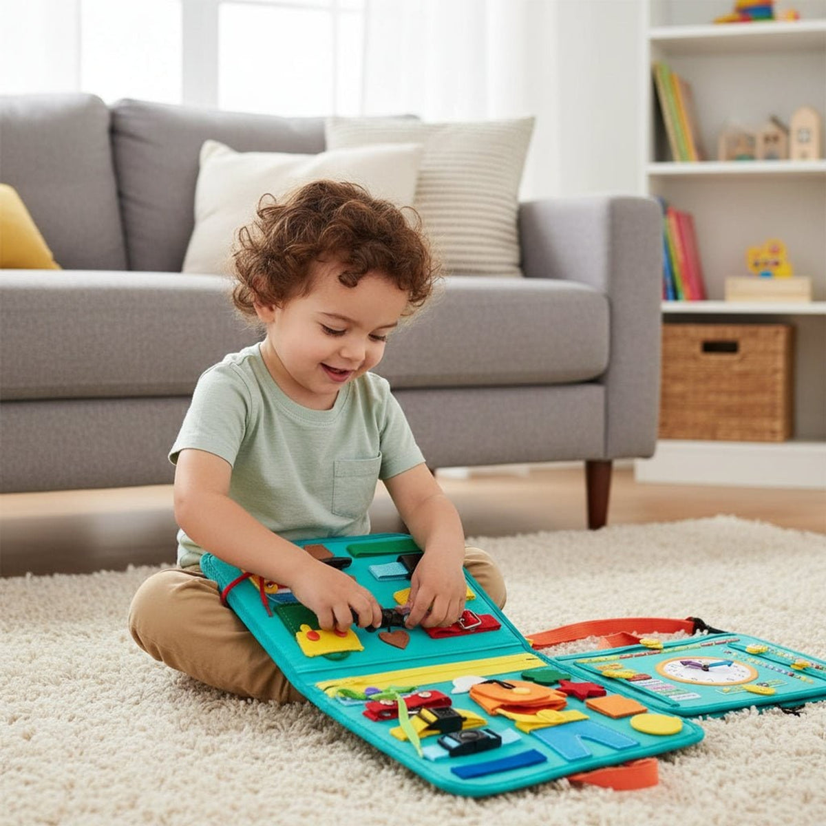 Montessori Activity Board For Coordination & Motor Development With 15 Sensory Activities - Image 2