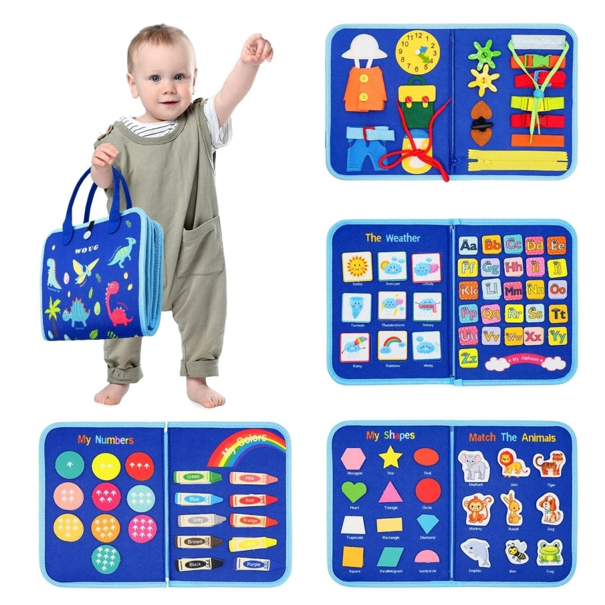 Montessori Activity Board For Coordination & Motor Development With 15 Sensory Activities - Image 5