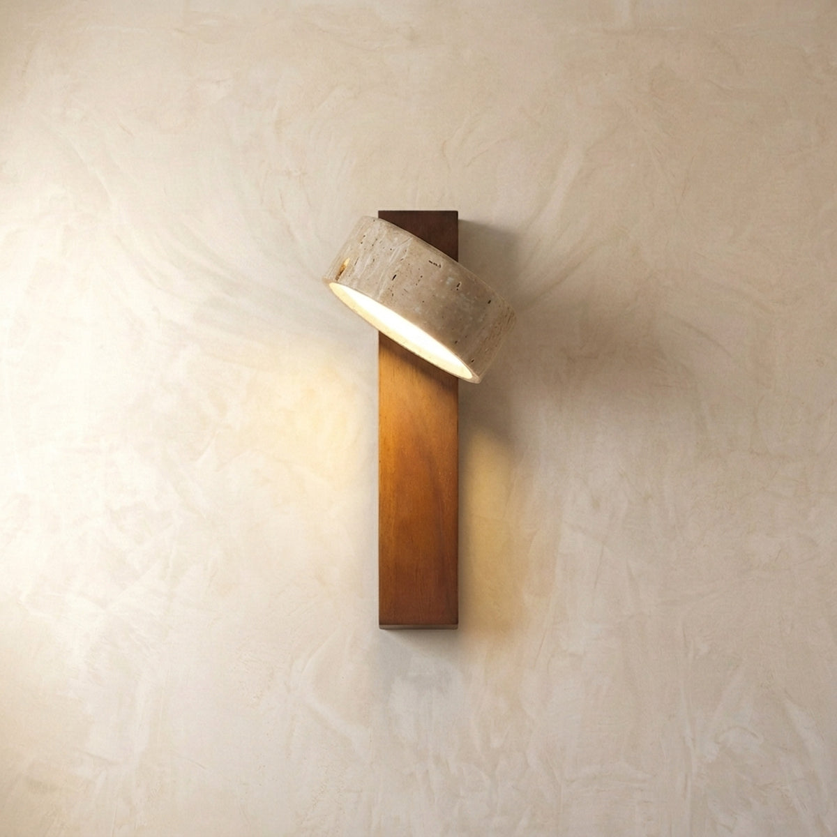 Natural Stone And Adjustable Wall Sconce With Angled Head - Image 1