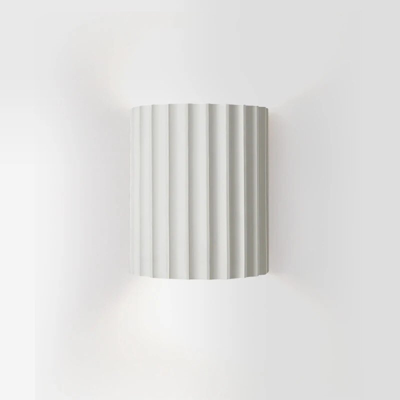 Modern Resin Wall Sconce with Ribbed Shade