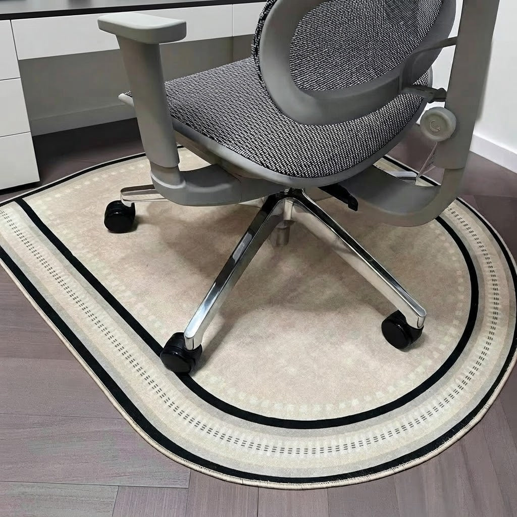 Semi-Circular Office Chair Mat With Non-Slip Polyester Fleece Surface - Image 2