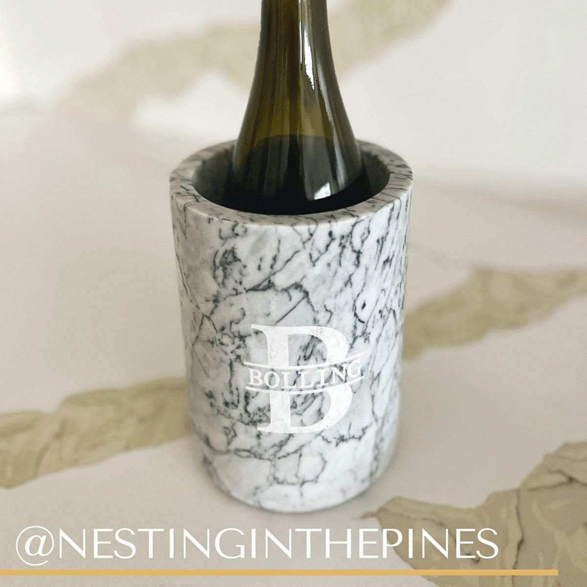 Personalized Marble Wine Chiller With Custom Design - Image 6