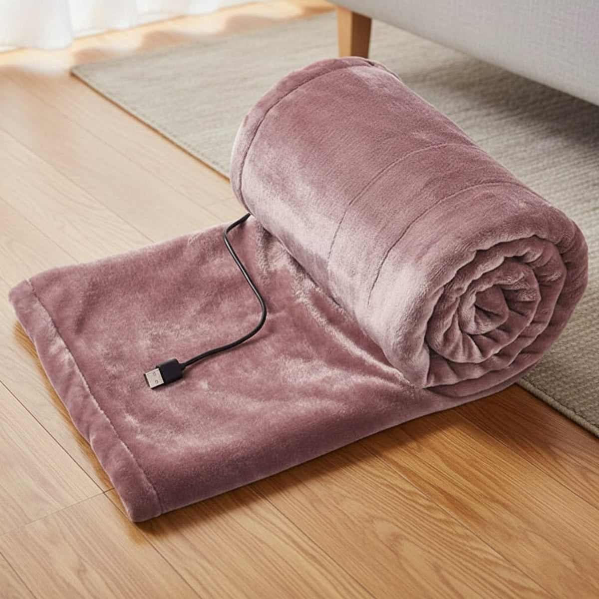 Plush Heatease USB Heated Blanket With Portable Settings - Image 1