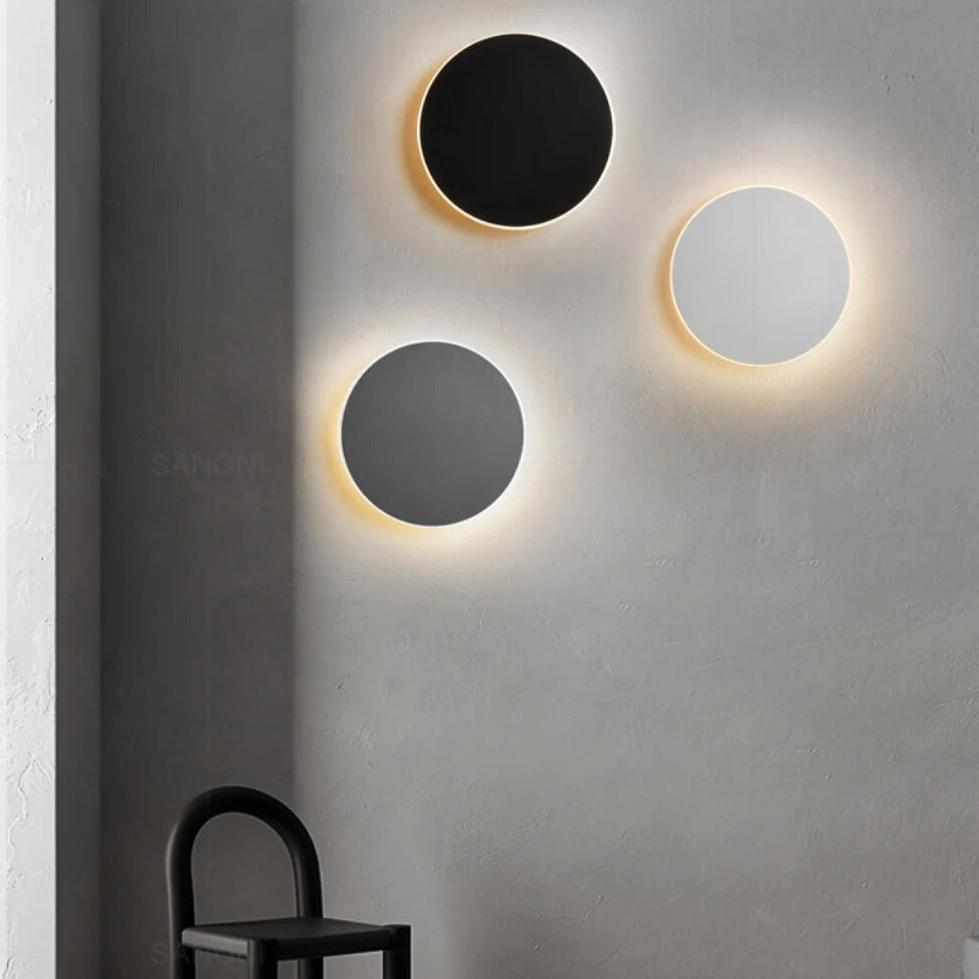 Modern Round LED Wall Sconce with Halo Glow