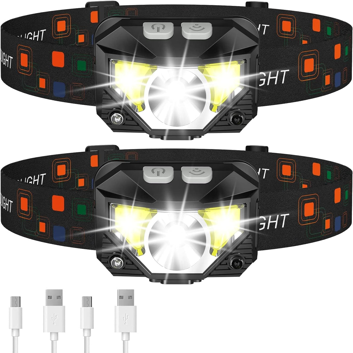 Rechargeable LED Headlamp With Motion Sensor And Rotatable Head - Image 1