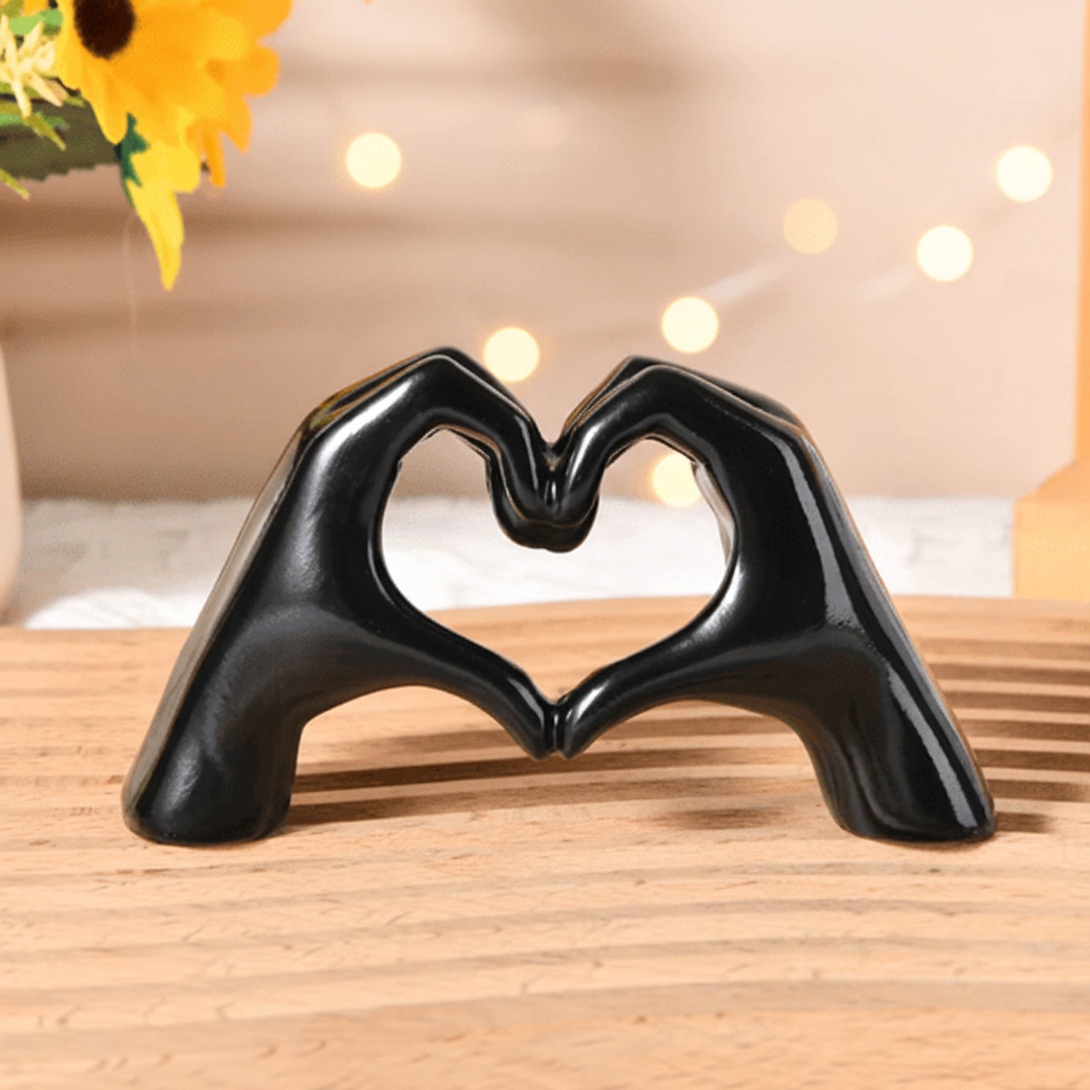 Resin Decorative Figurine Heart Hands Sculpture - Image 3