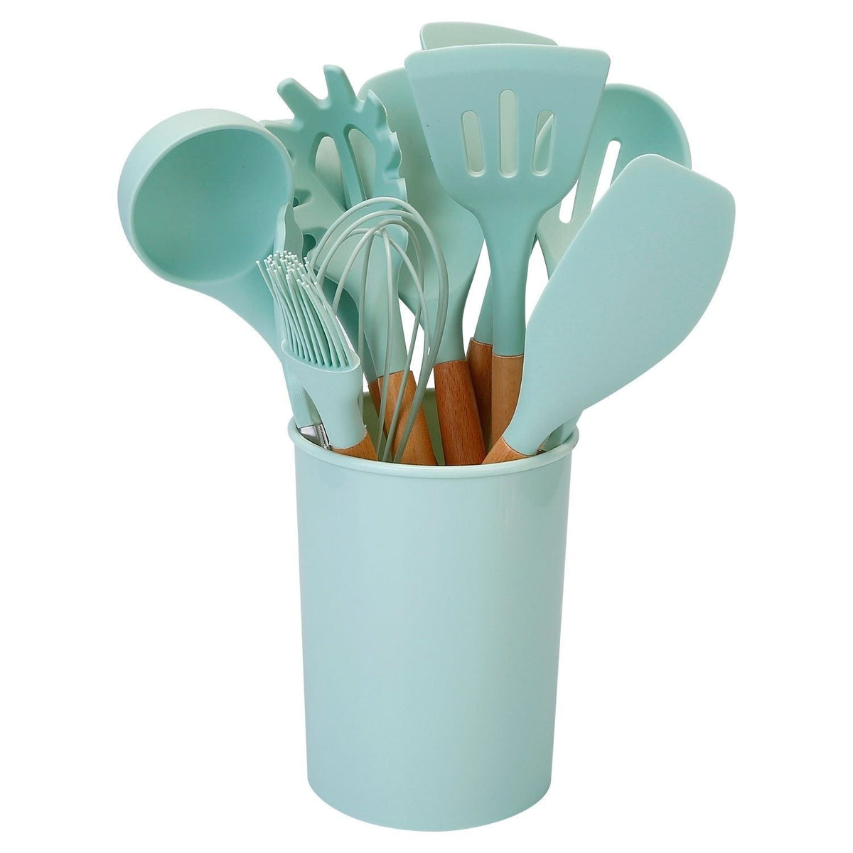 Silicone Kitchen Utensil Set With Wooden Handles Bpa-Free - Image 8
