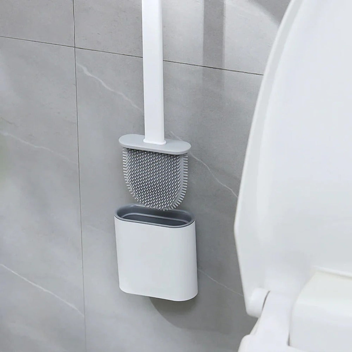 Silicone Toilet Brush With Flexible Head For Deep Cleaning And Antibacterial Bristles - Image 1