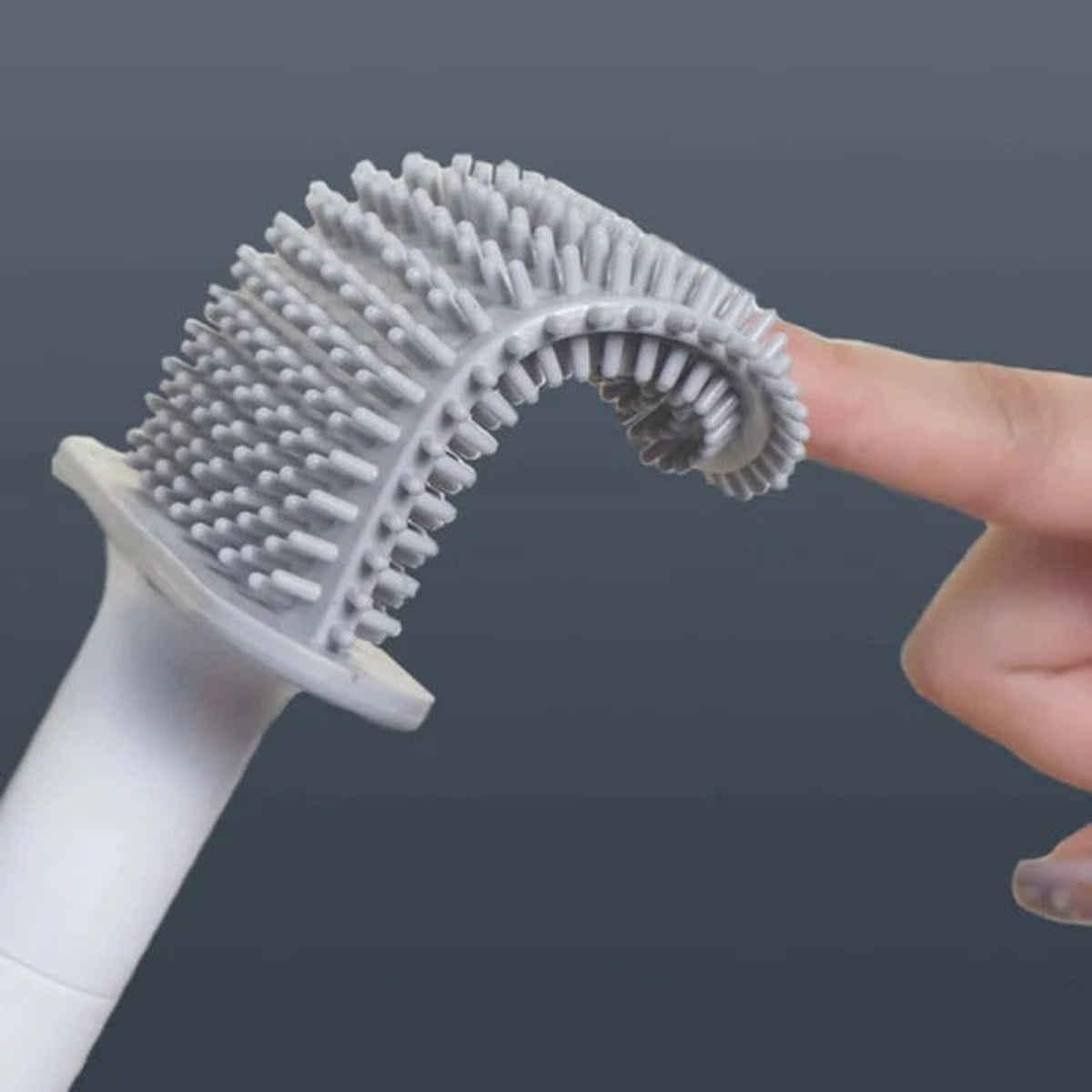 Silicone Toilet Brush With Flexible Head For Deep Cleaning And Antibacterial Bristles - Image 4