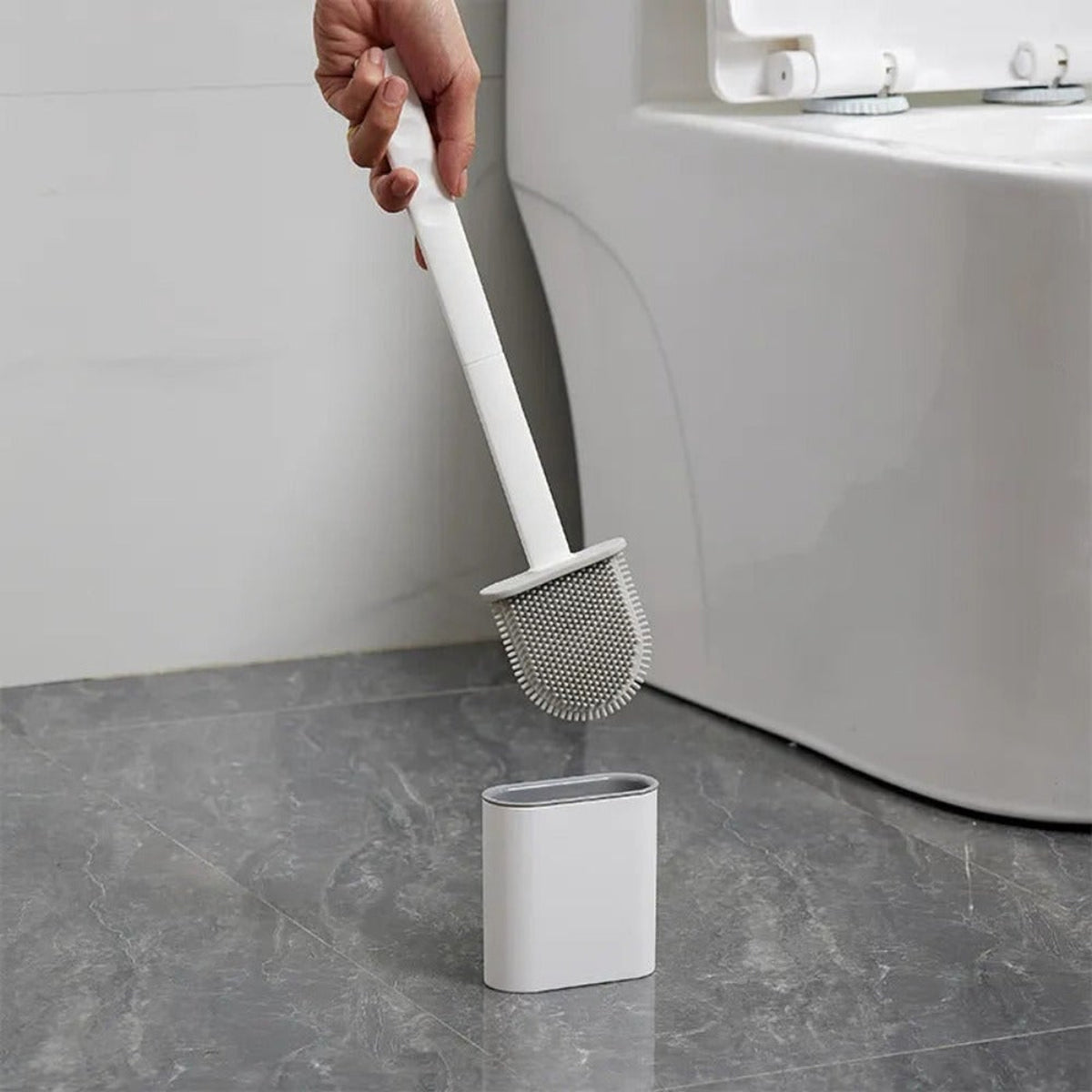 Silicone Toilet Brush With Flexible Head For Deep Cleaning And Antibacterial Bristles - Image 5