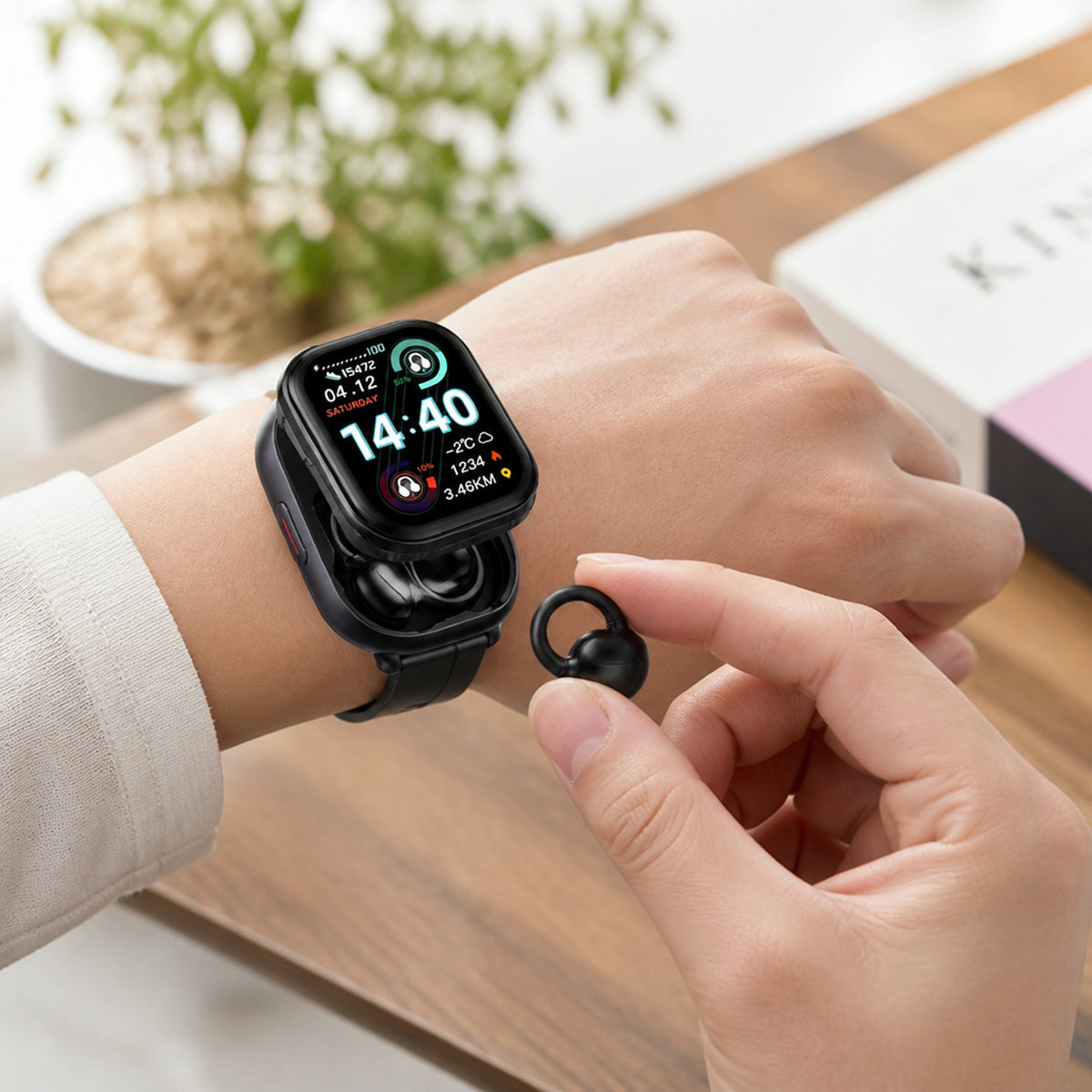 Smartwatch With Earbuds HD Touchscreen With Integrated Wireless Earphones - Image 3