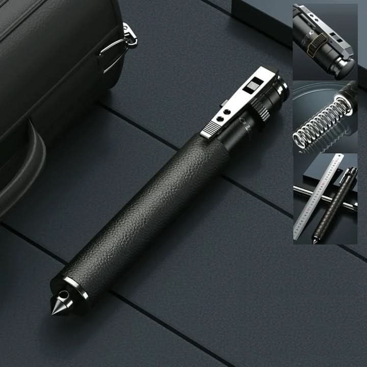 Spring-Loaded Expandable Baton With Glass Breaker For Self Defense And Hiking - Image 2