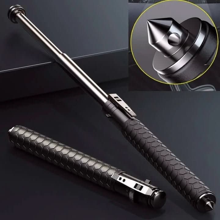 Spring-Loaded Expandable Baton With Glass Breaker For Self Defense And Hiking - Image 3