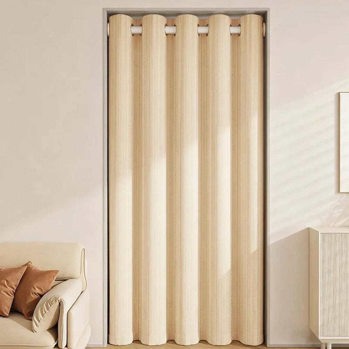 Thermal Curtain Heavy Insulating Grommet Curtain With Textured Polyester Fabric - Image 2