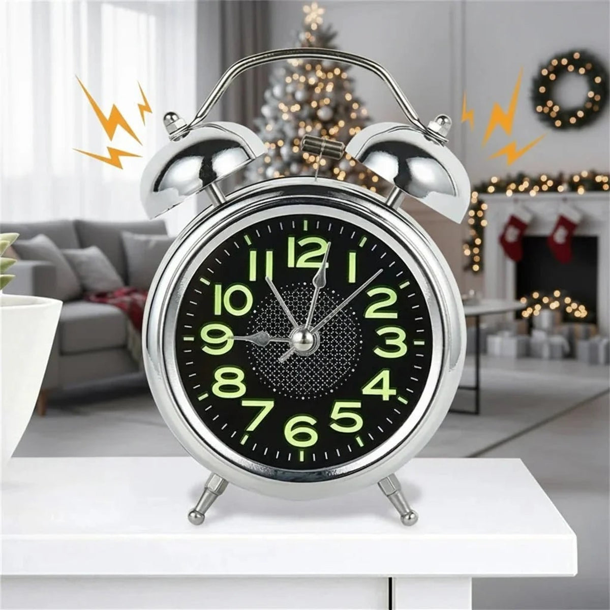 Twin Bell Alarm Clock With Luminous Dial And Silent Quartz Movement - Image 1