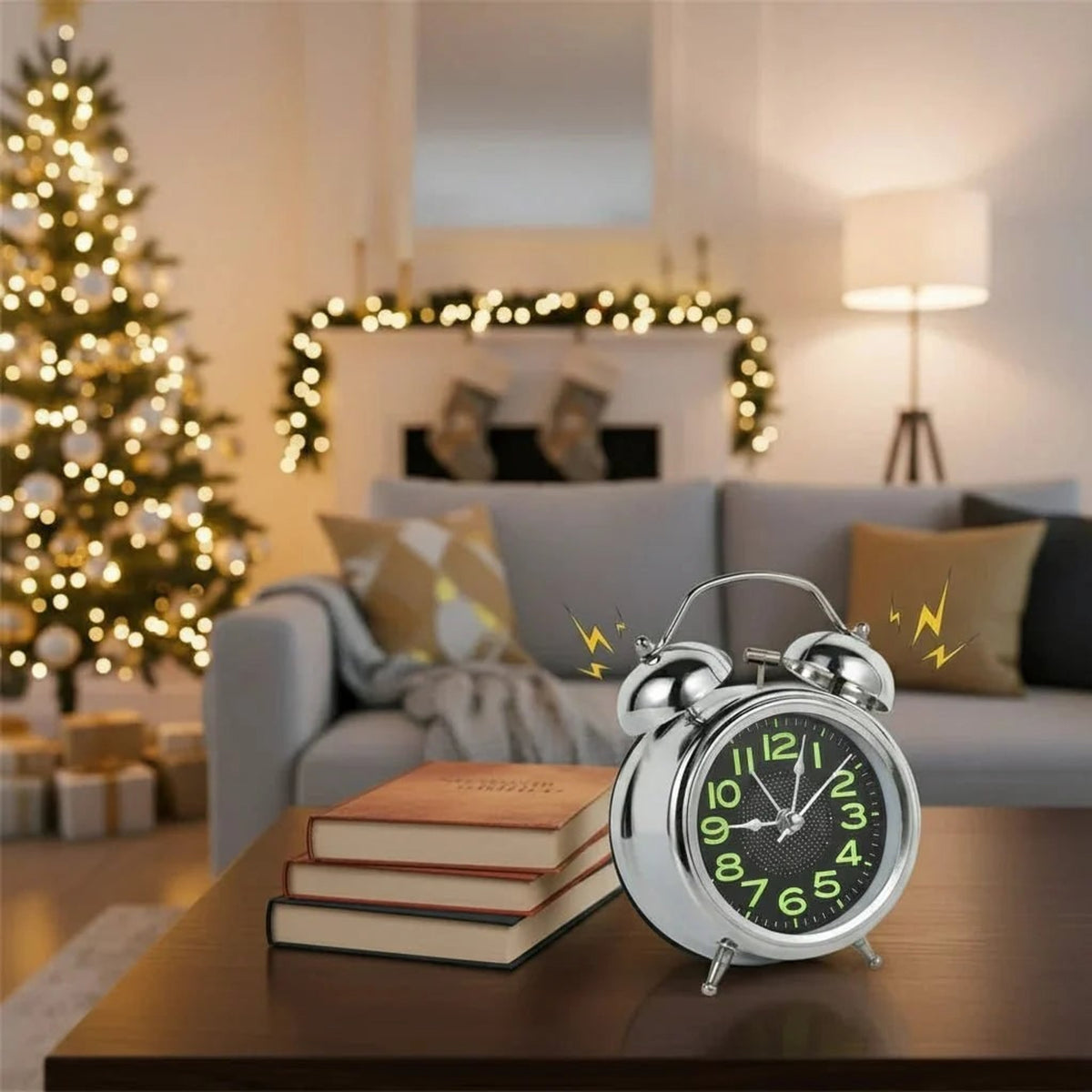 Twin Bell Alarm Clock With Luminous Dial And Silent Quartz Movement - Image 2